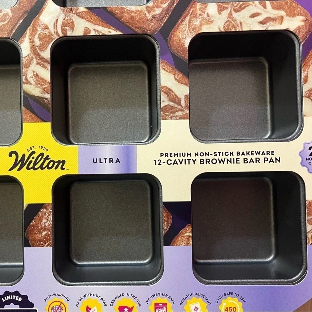 Wilton Ultra Brownie Bar Pan Bakeware 12 Cavity Non Stick Dishwasher Safe NWT